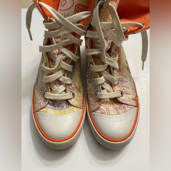 Coach womens all-over graffiti print hi-top/fold over, Bonney sneakers size 6B - Picture 9 of 12